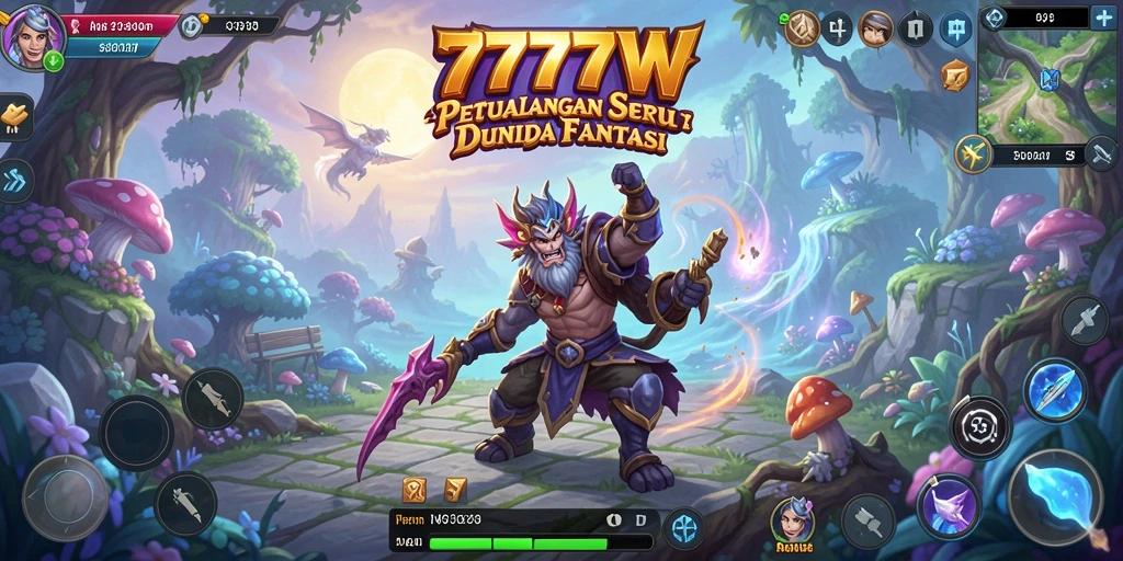 Tampilan gameplay RPG yang memukau dalam 7777W.