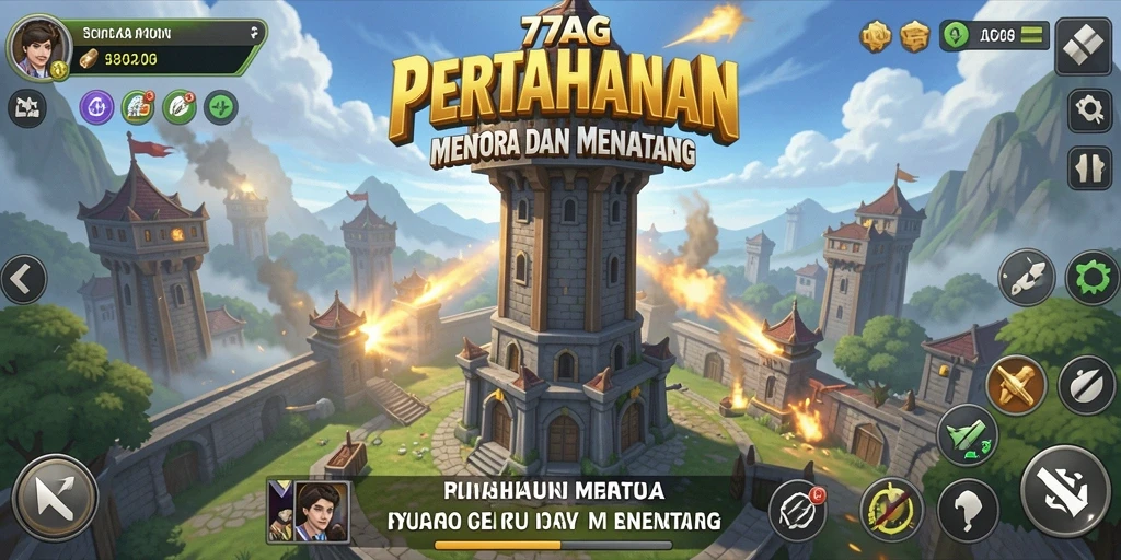 Tampilan gameplay Tower Defense dari 77AG yang mendebarkan.