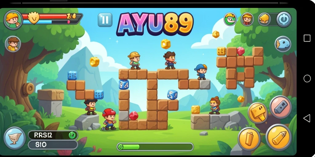 Screenshot AYU89 menampilkan gameplay puzzle yang menantang dan menarik.