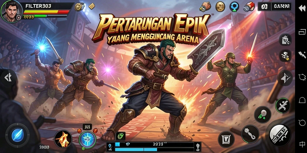 Tampilan seru dari pertarungan intens dalam FILTER303.