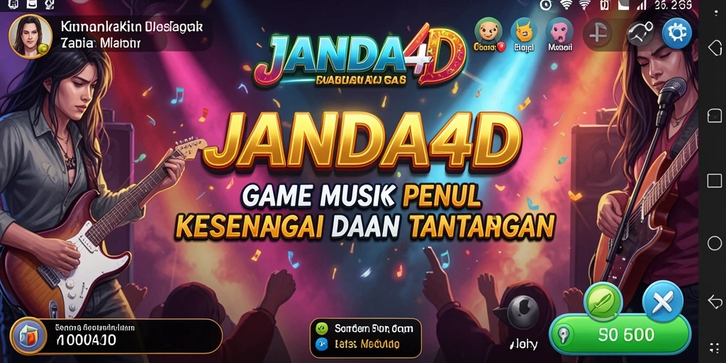 Tampilan gameplay JANDA4D dengan berbagai lagu musik.