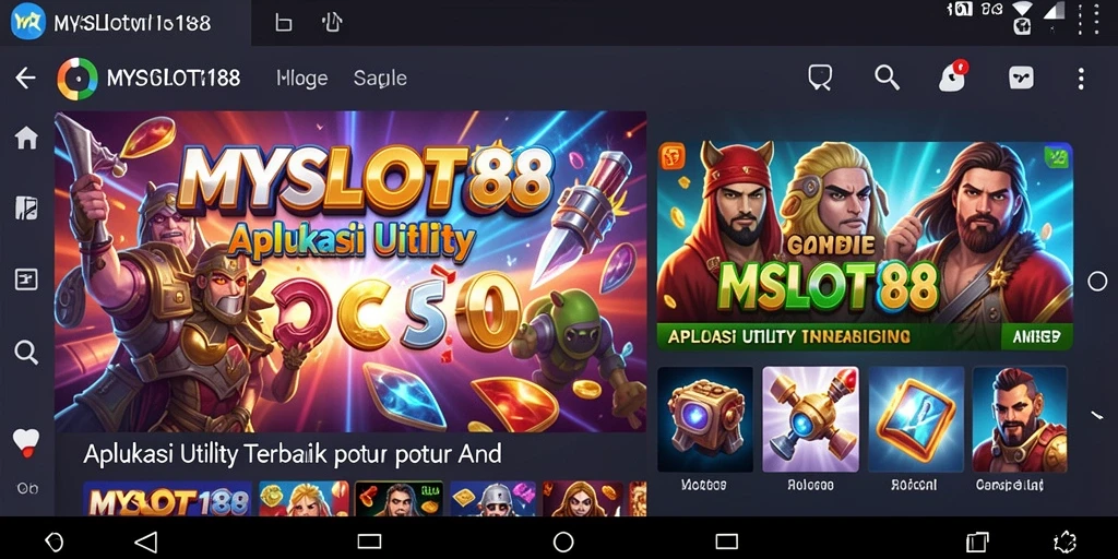 Tampilan antarmuka utama MYSLOT188 dengan berbagai fitur Utility.