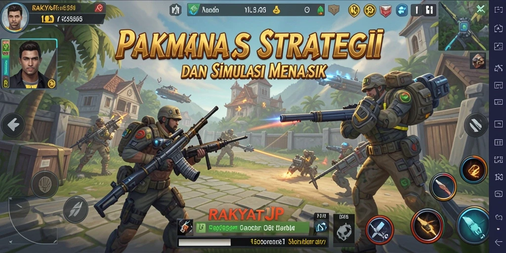 Screenshot gameplay RAKYATJP yang menampilkan pertarungan strategis yang seru.