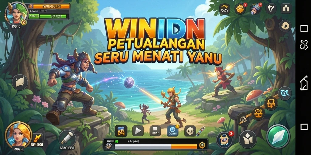 Tangkapan layar gameplay <strong>WINIDN</strong> menampilkan petualangan seru dan lingkungan yang menawan.